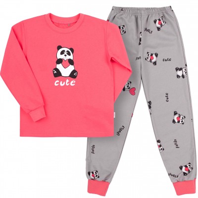 Bembi šilta (su pūkeliu) pižama mergaitei Panda Cute